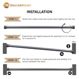 Extendable Metal Curtain Tension Rod – No Drill Spring Loaded Anti-Skid Rod