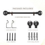 Magnamo MOP Extendable Curtain Rod Black 19MM (Hardware Included)