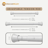Extendable Metal Curtain Tension Rod – No Drill Spring Loaded Anti-Skid Rod
