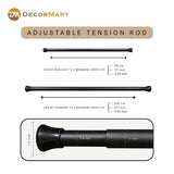 Extendable Metal Curtain Tension Rod – No Drill Spring Loaded Anti-Skid Rod