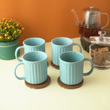 Blue Striped Ceramic Coffee Mug