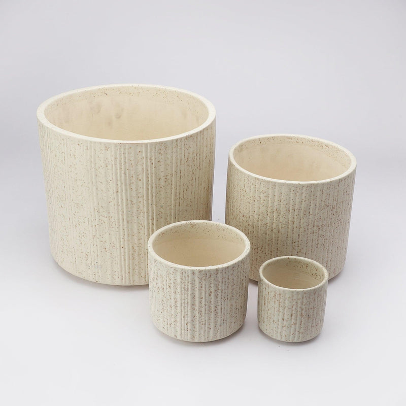 The Decor Mart Beaver With White Spot Texture Handcrafted Well Ceramic Planter - Set Of 3 - The Decor Mart 