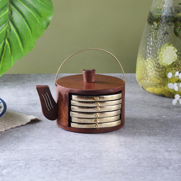 Wooden Kettle Coasters- Small (Set Of 6)