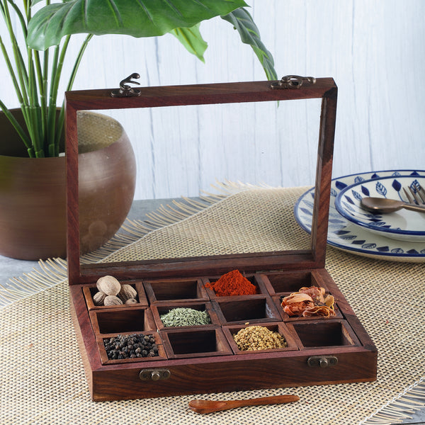 Wooden Spice Box- 12 Part