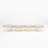 Ceramic Minimal Black Rim Bowls- Set Of 4 - The Decor Mart 