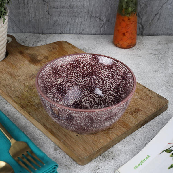 Ceramic Spotted Brown Bowl - The Decor Mart 