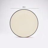 Ceramic Minimal Black Rim Dinner Plate- Set Of 4 - The Decor Mart 