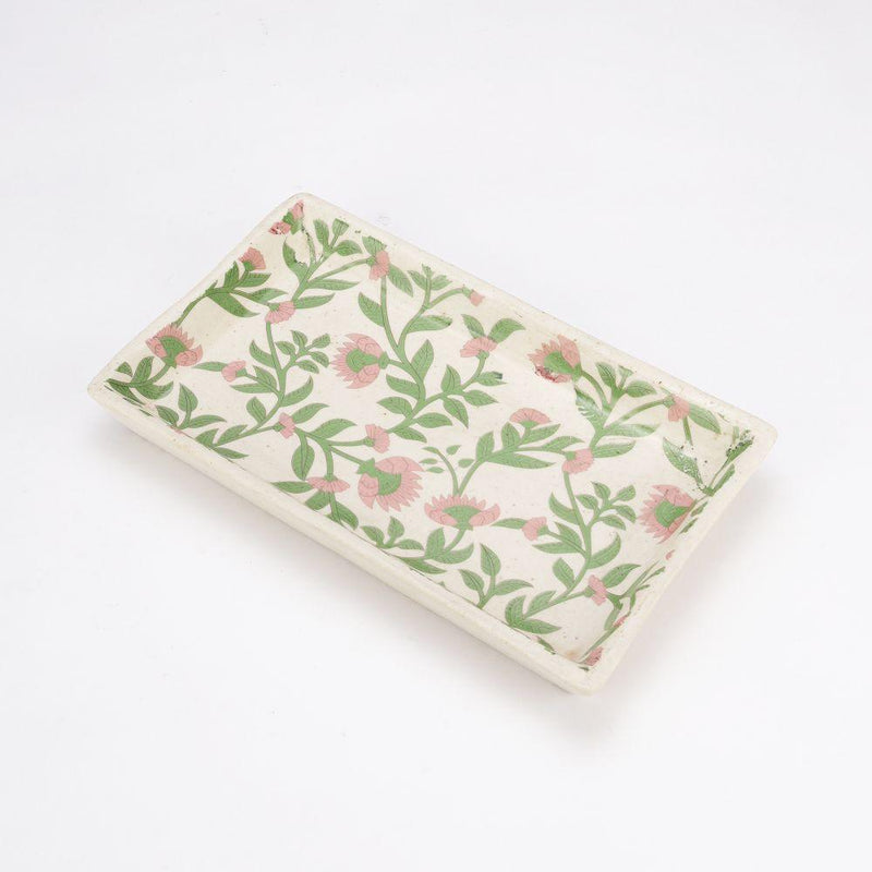 Ceramic Floral Serving Platter- Set of 2 - The Decor Mart 
