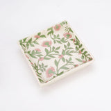 Ceramic Floral Sqaure Serving Platter- Set of 2 - The Decor Mart 