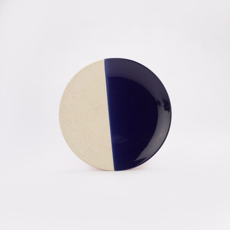 Ceramic Half Moon Blue Quarter Plate- Set of 4 - The Decor Mart 