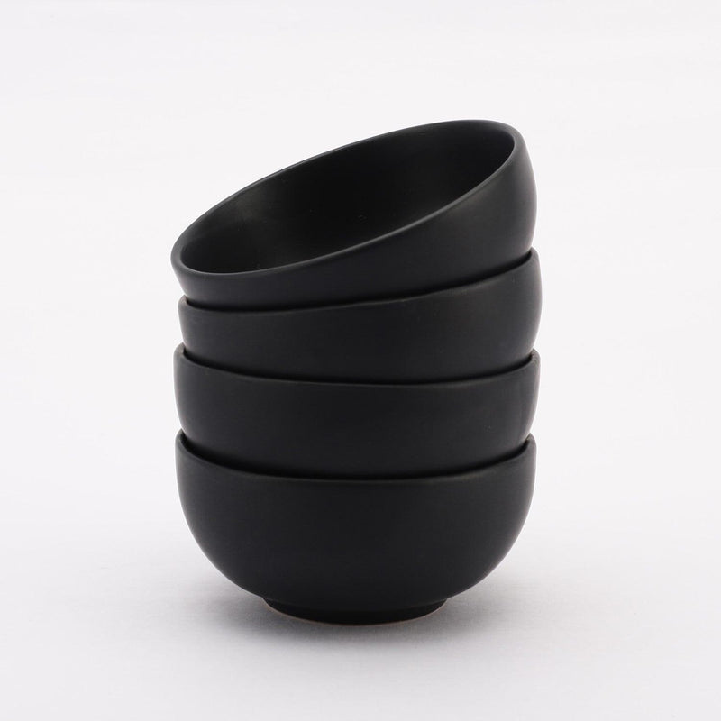 Ceramic Matte Black  Bowl- Set of 4 - The Decor Mart 