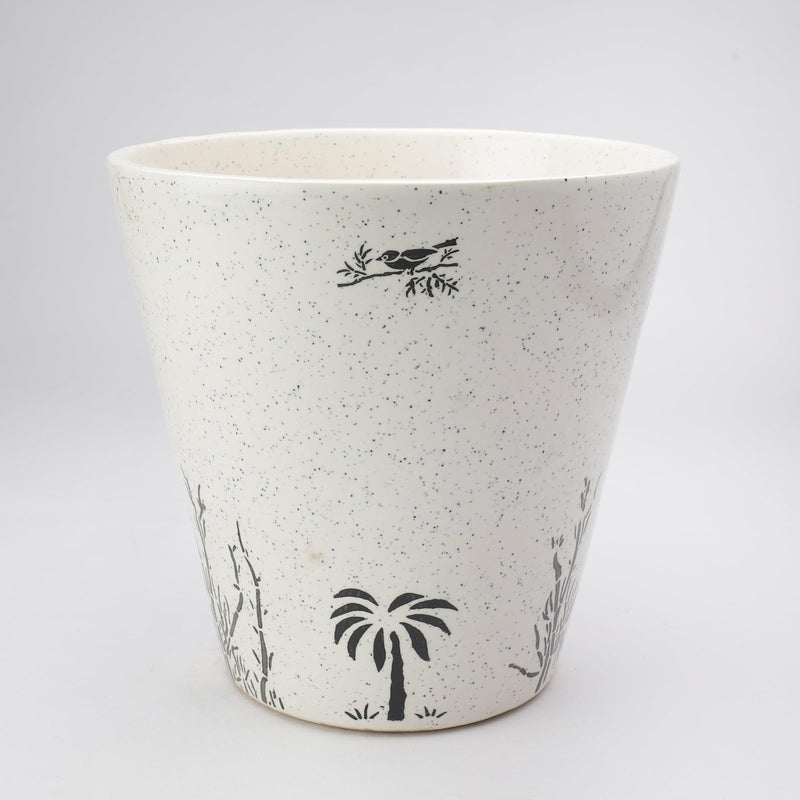 Ceramic Palm Bucket Planter - The Decor Mart 