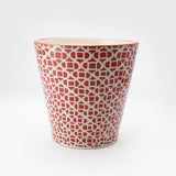 Ceramic Pattern Planter- Red - The Decor Mart 