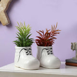 Ceramic Snowy Shoe Planter-Set of 2 - The Decor Mart 