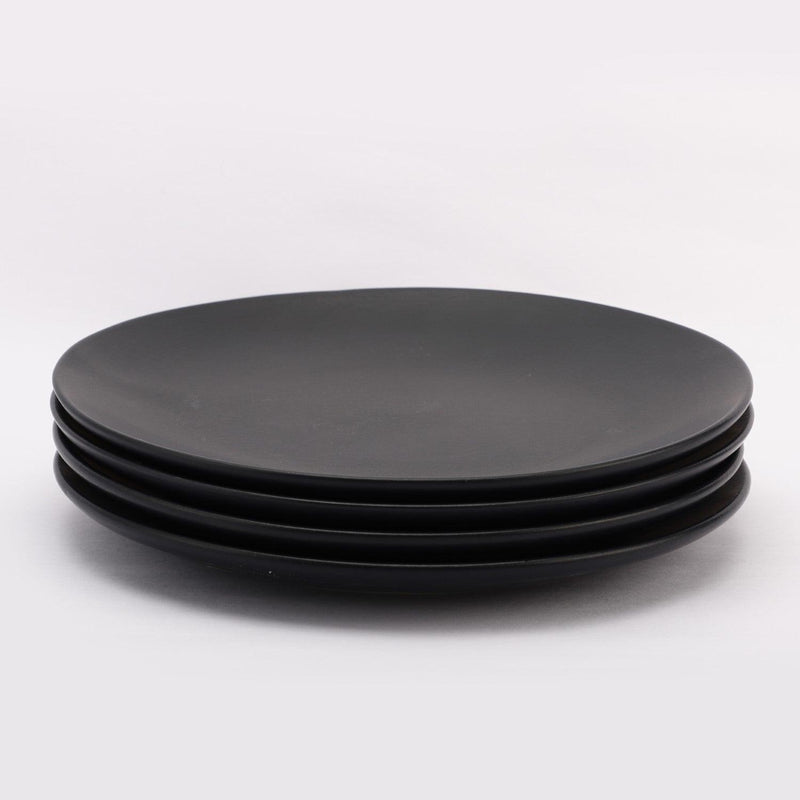 Ceramic Matte Black Dinner Plate- Set of 4 - The Decor Mart 