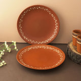 Terracotta Finished Ceramic Dinner Plate- Set of 2