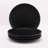 Ceramic Matte Black Quarter Plate- Set of 4 - The Decor Mart 