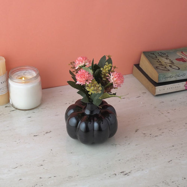 Holloween Pumpkin Vase- Black