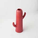 The Red Cactus Ceramic Vase