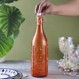 Tinted Glass Fliptop Bottle- Orange