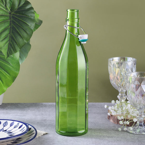 Tinted Glass Fliptop Bottle- Green