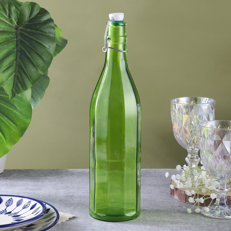 Tinted Glass Fliptop Bottle- Green