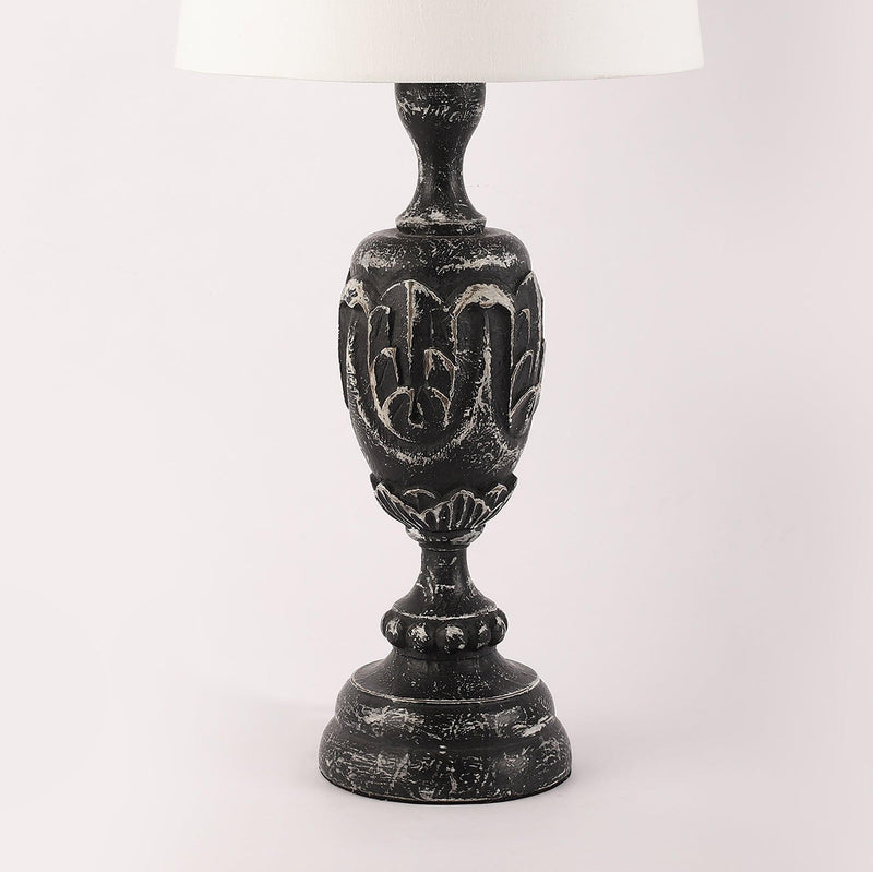Charcoal Distressed Trophy Table Lamp With Shade (Bulb Included) - The Decor Mart 