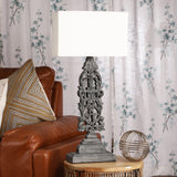 Charcoal Finish Wood Table Lamp With Shade (Bulb Included) - The Decor Mart 