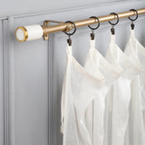 Marble Finial Extendable Curtain Rod Gold 19MM (Hardware Included) - The Decor Mart 