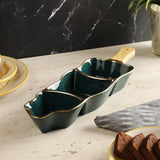 Abstract Ceramic Platter- Teal - The Decor Mart 