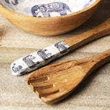 Multipurpose Wooden Bowl with Cutlery- Royal Elephant - The Decor Mart 