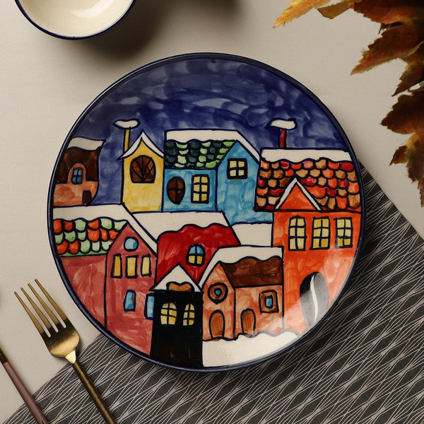 Snowy Town Dinner plate and 2 Bowls - The Decor Mart 