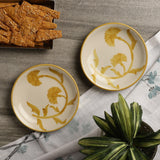 Ceramic Yellow Blossom Quarter Plate- Set of 2 - The Decor Mart 
