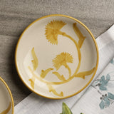 Ceramic Yellow Blossom Quarter Plate- Set of 2 - The Decor Mart 
