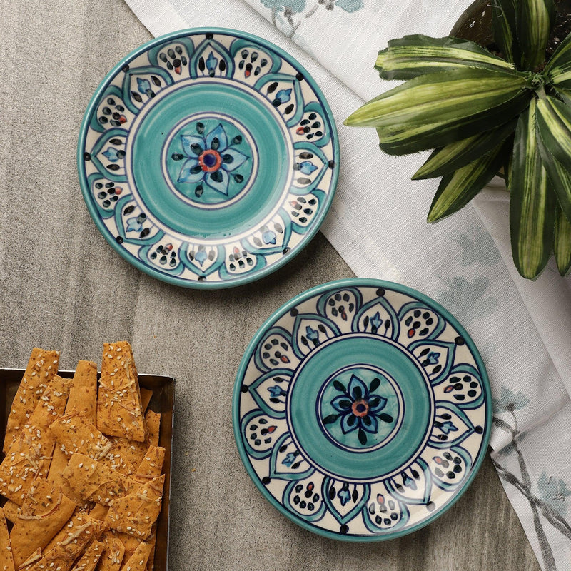 Ceramic Turkish Delite Quarter Plate - Set of 2 - The Decor Mart 