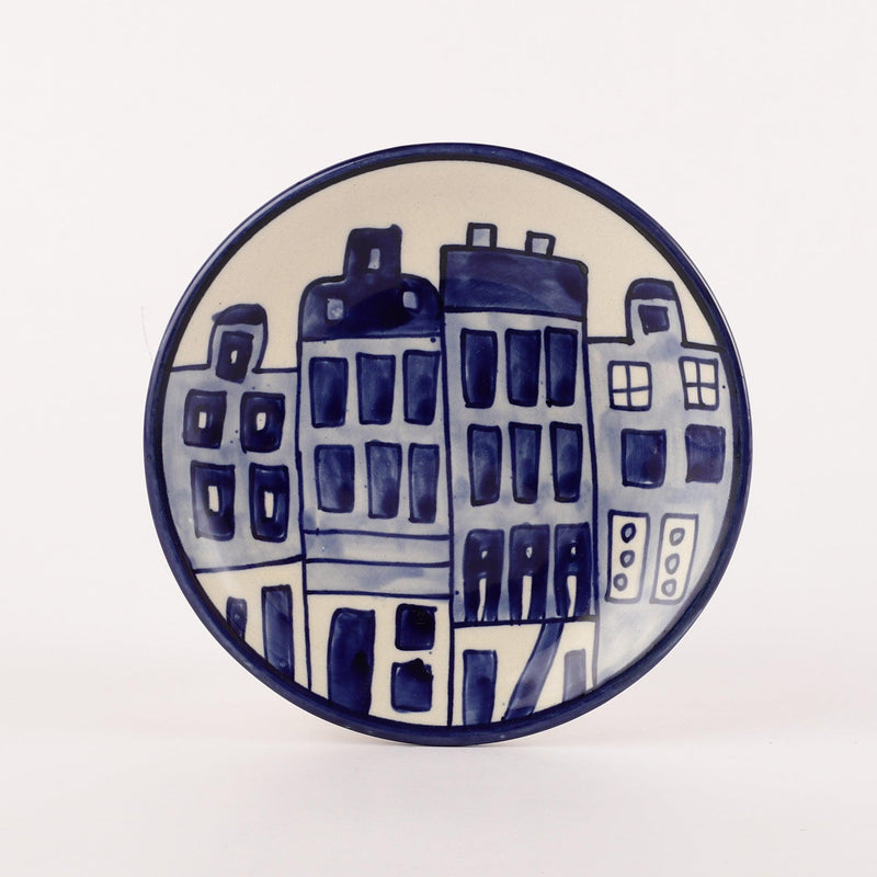 Ceramic City in Blue Quarter Plates - Set of 2 - The Decor Mart 