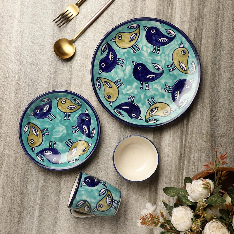 Ceramic Whimsical birds dinner set - The Decor Mart 