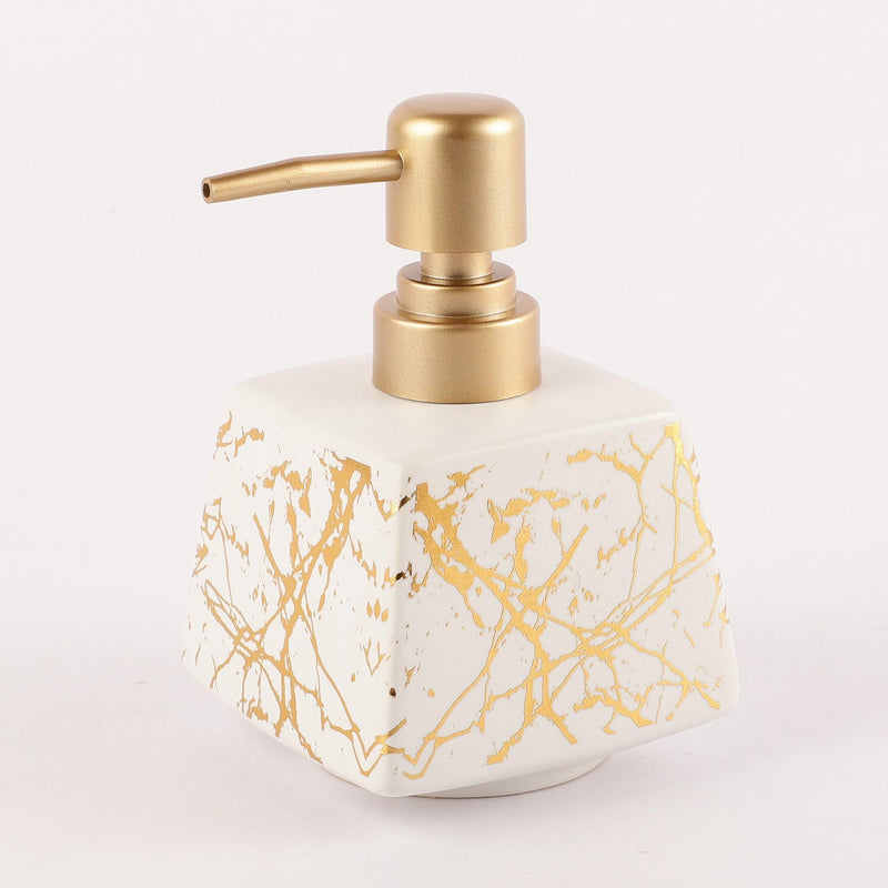 Quad Ceramic Soap Dispenser- White - The Decor Mart 