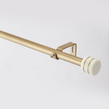 Marble Gold Inlay Finial Extendable Double Curtain Rod Gold 19MM (Hardware Included) - The Decor Mart 