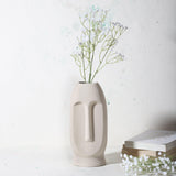 Ceramic Face Vase- Grey (Large) - The Decor Mart 