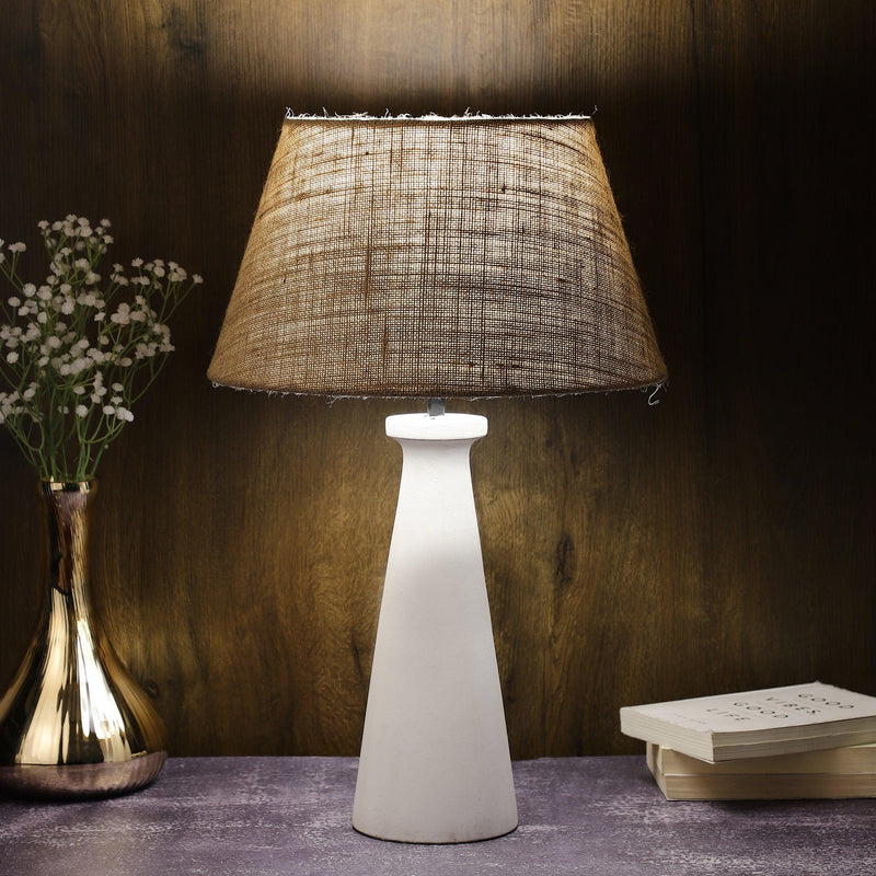 White Finish Table Lamp With Shade (Bulb Included) - The Decor Mart 