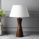 Walnut Finish Table Lamp With Shade (Bulb Included) - The Decor Mart 