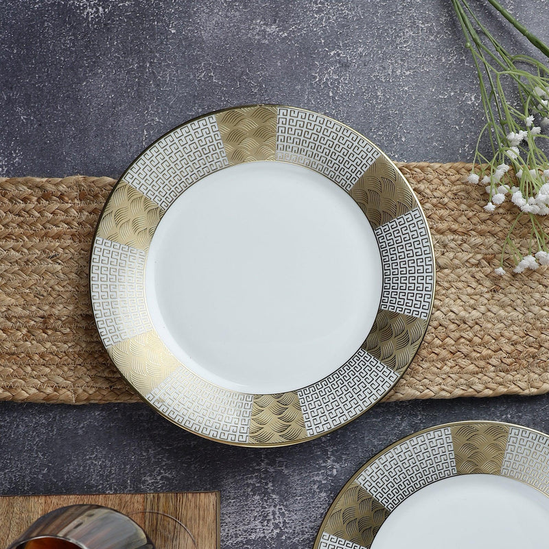 Ceramic Exotic Gold Dinner Plate- Set of 2 - The Decor Mart 