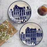 City in blue dinner plates - set of 2 - The Decor Mart 