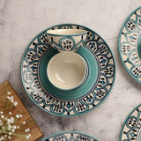 Ceramic Turkish Delite Dinner Plates with Bowls- Set Of 4 - The Decor Mart 