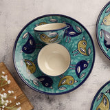 Ceramic Whimsical Birds Dinner Plates With Bowls- Set Of 4 - The Decor Mart 