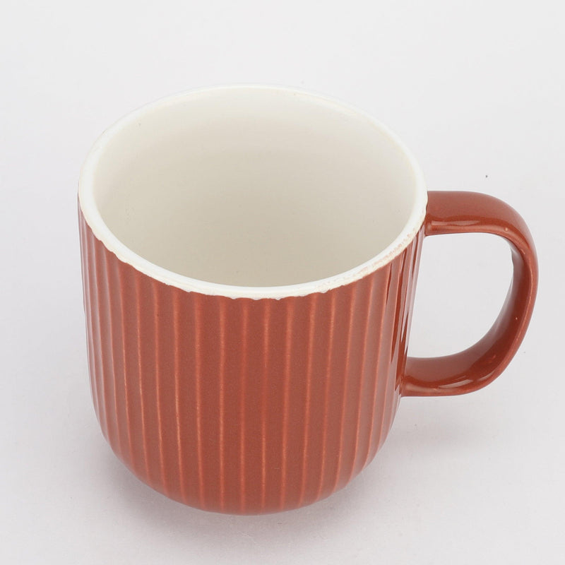 Vibrant Combed Ceramic Mugs- Set of 6 - The Decor Mart 
