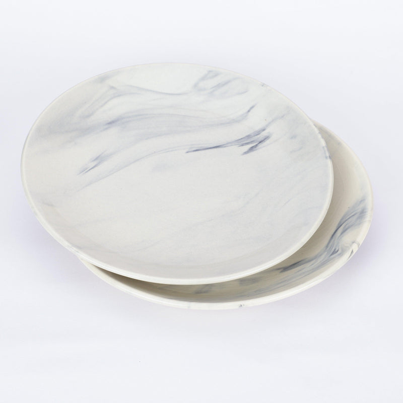 Marble Texture Dinner Plate- Set of 2 - The Decor Mart 
