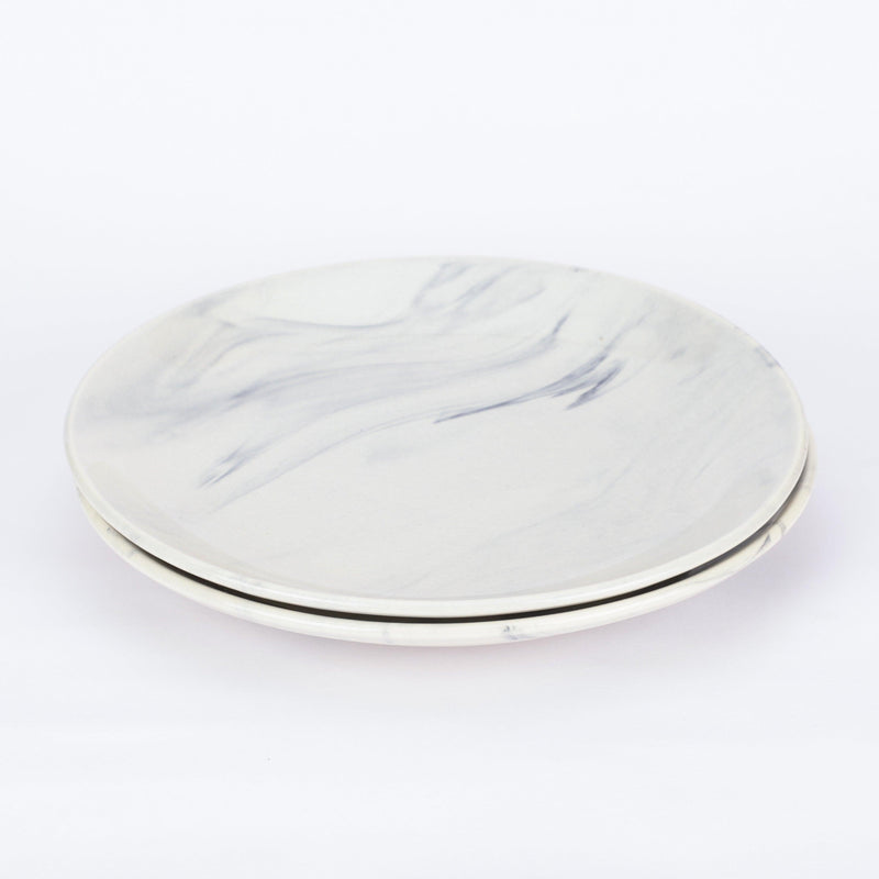 Marble Texture Dinner Plate- Set of 2 - The Decor Mart 