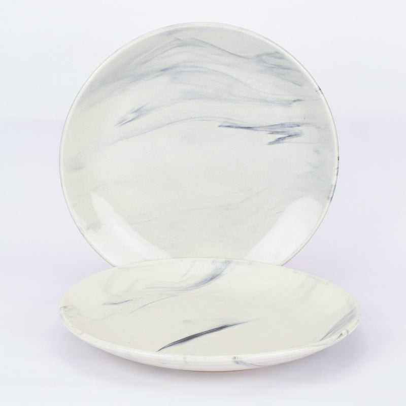 Marble Quarter Plate- Set Of 2 - The Decor Mart 
